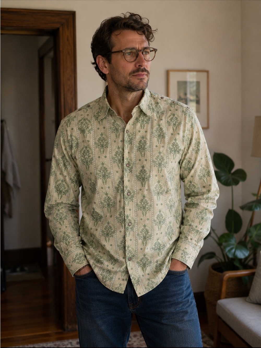 Miss sixty Energie Green Patterned Button-Down Shirt